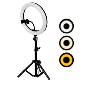 LED Ring Light with Adjustable Tripod Stand - Black